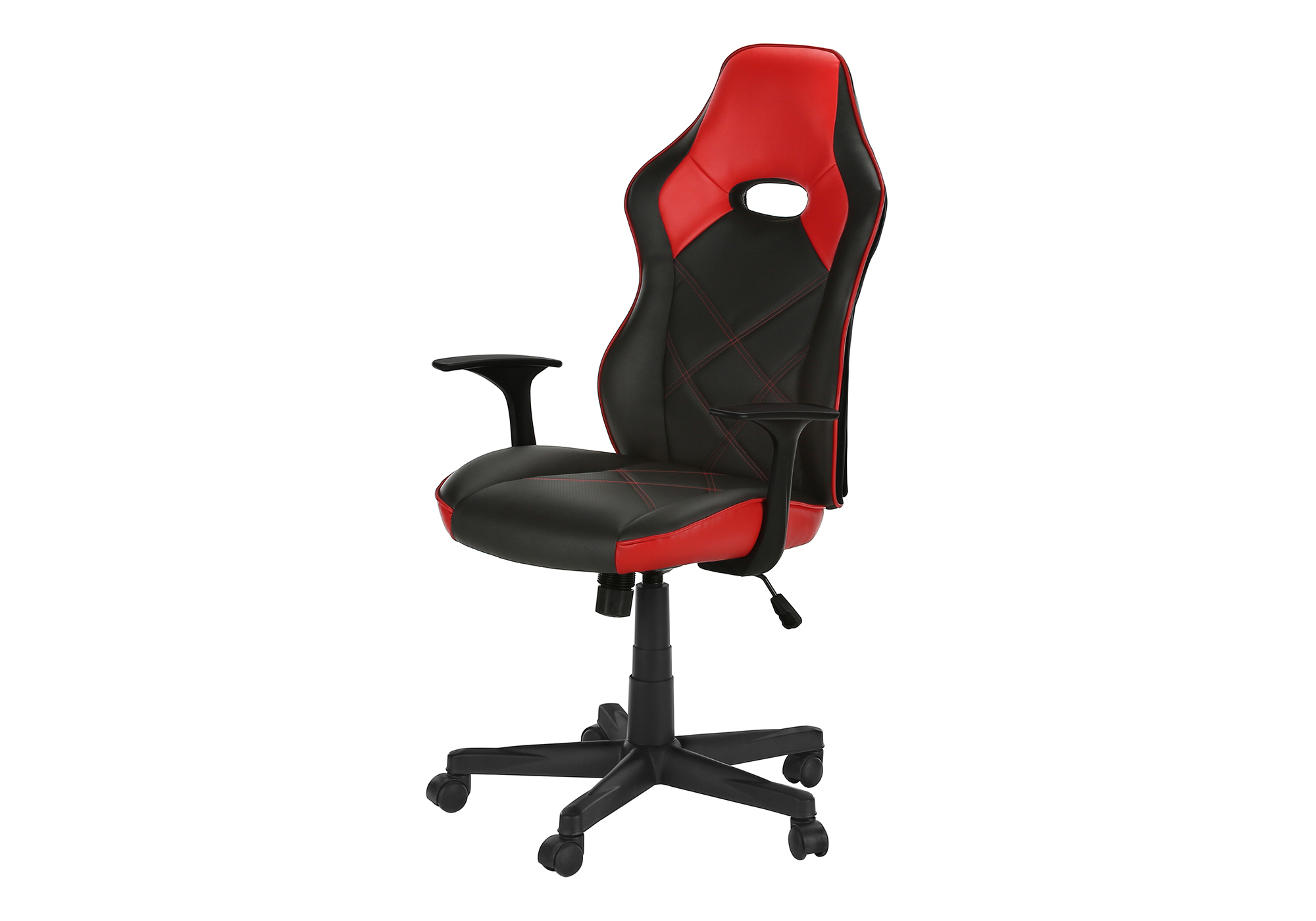 OFFICE CHAIR - GAMING / BLACK / RED LEATHER-LOOK
